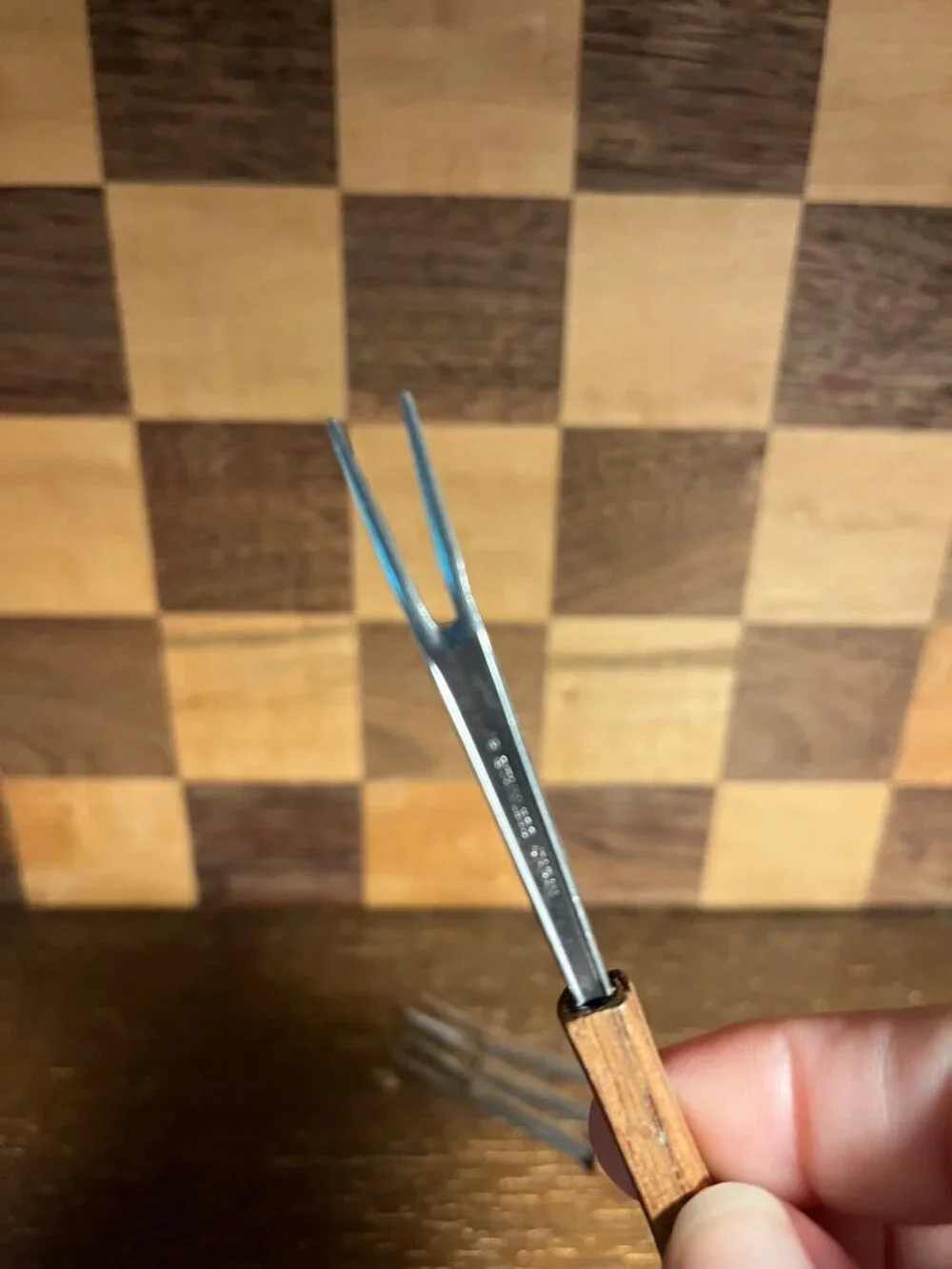 Stainless Steel Wood Handled Appetizer Forks A525